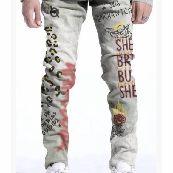NEW LIFTED ANCHORS men's detention denim jeans in blue